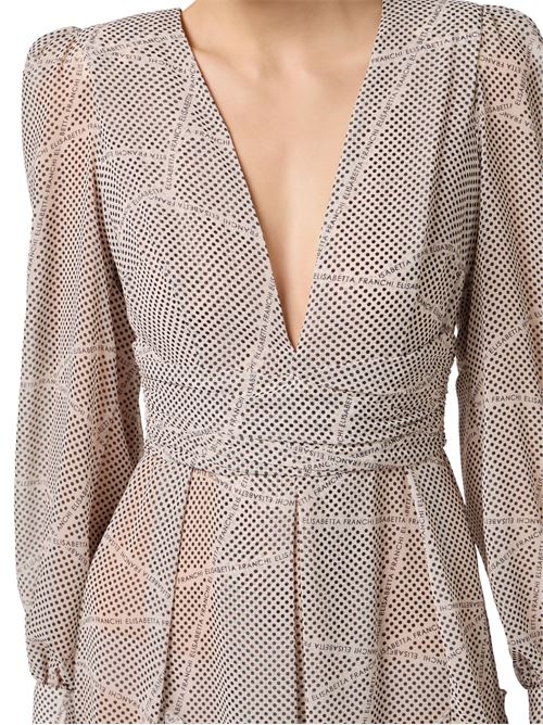 Abito red carpet burro/nero in georgette Elisabetta Franchi | ABRS252E2E84